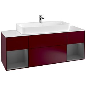 Villeroy et Boch Finion Villeroy et Boch G211GKHB 160cm, plaque de finition blanc mat, Emotion, étagères anthracite laqué mat, Peony Matt