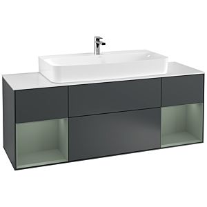 Villeroy and Boch Finion Villeroy and Boch Finion G211GMHG 160cm, cover plate white matt, Emotion, shelves olive matt lacquer, Midnight Blue Matt Lacquer