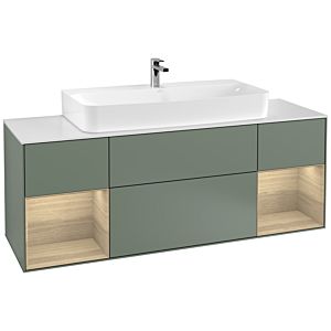 Villeroy and Boch Finion Villeroy and Boch Finion G211PCGM 160cm, cover plate matt white, emotion, shelves Oak Veneer , Olive Matt Lacquer