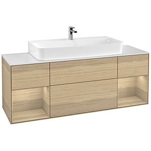 Villeroy et Boch Finion Villeroy et Boch G211PCPC 160cm, plaque de finition blanc mat, émotion, étagères Oak Veneer , Oak Veneer