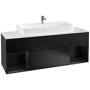 Villeroy and Boch Finion Villeroy and Boch Finion G211PDPD 160cm, cover plate white matt, Emotion, shelves black matt lacquer, black matt lacquer