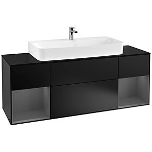 Villeroy and Boch Finion Villeroy and Boch Finion G212GKPD 160cm, cover plate black matt, Emotion, shelves Anthracite matt lacquer, Black matt lacquer