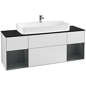 Villeroy and Boch Finion Villeroy and Boch Finion G212HGMT 160cm, cover plate black matt, Emotion, shelves Midnight matt lacquer, White matt lacquer