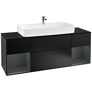 Villeroy and Boch Finion Villeroy and Boch Finion G212HGPD 160cm, cover plate black matt, Emotion, shelves Midnight matt lacquer, Black matt lacquer