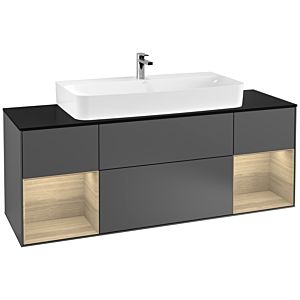 Villeroy and Boch Finion Villeroy and Boch Finion G212PCGK 160cm, cover plate black matt, emotion, shelves Oak Veneer , anthracite matt