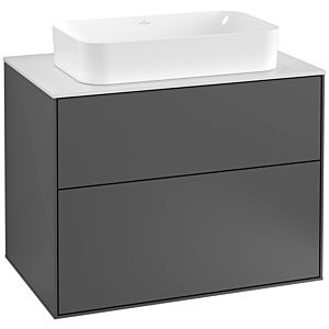 Villeroy und Boch Finion Waschtischunterschrank G22100GK 80x60,3cm, Emotion, Abdeckplatte white matt, Anthracite matt