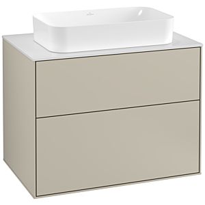 Villeroy und Boch Finion Waschtischunterschrank G22100HH 80x60,3cm, Emotion, Abdeckplatte white matt, Sand Matt Lacquer