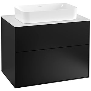 Villeroy und Boch Finion Waschtischunterschrank G22100PD 80x60,3cm, Emotion, Abdeckplatte white matt, Black matt lacquer