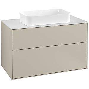 Villeroy und Boch Finion Waschtischunterschrank G23100HH 100x60,3cm, Emotion, Abdeckplatte white matt, Sand Matt Lacquer