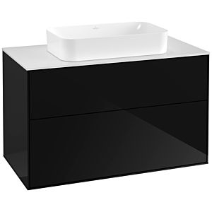 Villeroy und Boch Finion Waschtischunterschrank G23100PH 100x60,3cm, Emotion, Abdeckplatte white matt, Glossy Black Lacquer