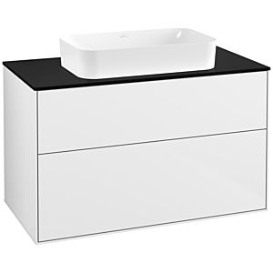 Villeroy et Boch Finion Villeroy et Boch G23200GF 100x60,3cm, Emotion, plaque de finition noir mat, laqué blanc brillant