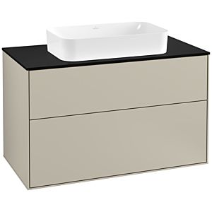 Villeroy und Boch Finion Waschtischunterschrank G23200HH 100x60,3cm, Emotion, Abdeckplatte black matt, Sand Matt Lacquer