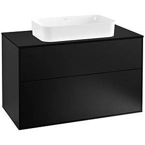 Villeroy und Boch Finion Waschtischunterschrank G23200PD 100x60,3cm, Emotion, Abdeckplatte black matt, Black matt lacquer