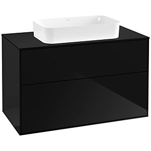 Villeroy und Boch Finion Waschtischunterschrank G23200PH 100x60,3cm, Emotion, Abdeckplatte black matt, Glossy Black Lacquer