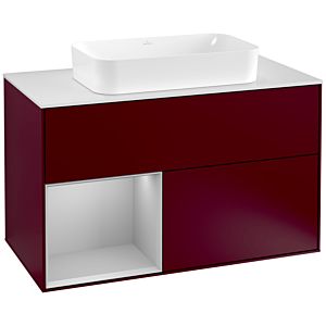 Villeroy and Boch Finion Villeroy and Boch Finion G241GJHB 100cm, cover plate matt white, Emotion, shelf on the left light gray matt, Peony Matt