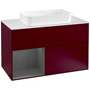 Villeroy and Boch Finion Villeroy and Boch Finion G241GKHB 100cm, cover plate white matt, Emotion, shelf left Anthracite matt, Peony Matt