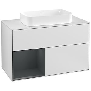 Villeroy and Boch Finion Villeroy and Boch Finion G241HGMT 100cm, cover plate white matt, Emotion, shelf left Midnight Blue Matt Lacquer , white matt lacquer