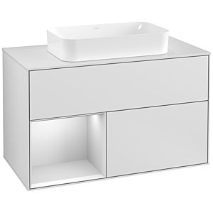 Villeroy and Boch Finion Villeroy and Boch Finion G241MTMT 100cm, cover plate white matt, Emotion, shelf left white matt lacquer, white matt lacquer