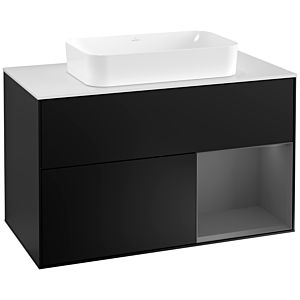 Villeroy and Boch Finion Villeroy and Boch Finion G251GKPD 100cm, cover plate white matt, Emotion, shelf on the right Anthracite matt, Black matt lacquer