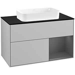Villeroy and Boch Finion Villeroy and Boch Finion G252GKGJ 100cm, cover plate black matt, Emotion, shelf on the right Anthracite matt, Light gray matt
