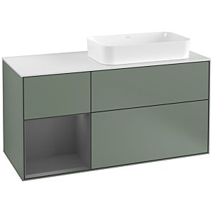 Villeroy and Boch Finion Villeroy and Boch Finion G271GKGM 120cm, cover plate white matt, Emotion, shelf left Anthracite matt, Olive Matt Lacquer