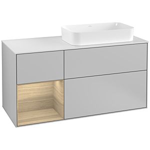 Villeroy and Boch Finion Villeroy and Boch Finion G271PCGJ 120cm, cover plate matt white, Emotion, shelf on the left Oak Veneer , light gray matt