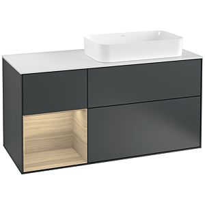 Villeroy et Boch Finion Villeroy et Boch G271PCHG 120cm, plaque de finition blanc mat, Emotion, étagère à gauche Oak Veneer , Midnight Blue Matt Lacquer