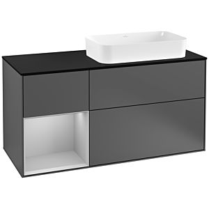 Villeroy and Boch Finion Villeroy and Boch Finion G272GJGK 120cm, cover plate black matt, Emotion, shelf left light gray matt, anthracite matt