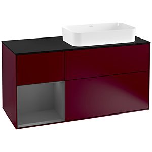 Villeroy and Boch Finion Villeroy and Boch Finion G272GKHB 120cm, cover plate black matt, Emotion, shelf left Anthracite matt, Peony Matt