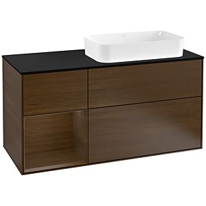 Villeroy and Boch Finion Villeroy and Boch Finion G272GNGN 120cm, black matt cover plate, Emotion, shelf left Walnut veneer, Walnut veneer