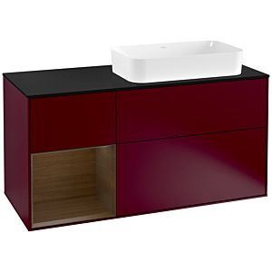 Villeroy and Boch Finion Villeroy and Boch Finion G272GNHB 120cm, cover plate black matt, Emotion, shelf left Walnut veneer, Peony Matt