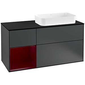 Villeroy and Boch Finion Villeroy and Boch Finion G272HBHG 120cm, cover plate black matt, Emotion, shelf on the left Peony , Midnight Blue Matt Lacquer