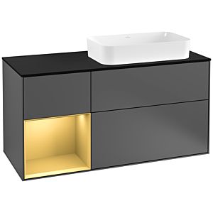 Villeroy and Boch Finion Villeroy and Boch Finion G272HFGK 120cm, cover plate black matt, Emotion, shelf left gold matt, anthracite matt