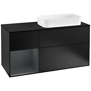 Villeroy and Boch Finion Villeroy and Boch Finion G272HGPD 120cm, cover plate black matt, Emotion, shelf left Midnight Blue Matt Lacquer , black matt lacquer