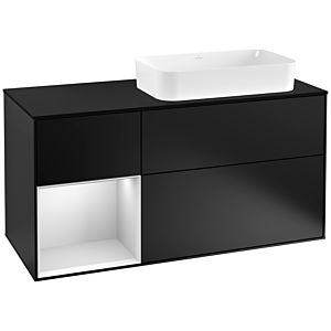 Villeroy and Boch Finion Villeroy and Boch Finion G272MTPD 120cm, cover plate black matt, Emotion, shelf left white matt lacquer, black matt lacquer