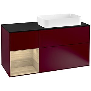 Villeroy and Boch Finion Villeroy and Boch Finion G272PCHB 120cm, cover plate black matt, Emotion, shelf on the left Oak Veneer , Peony Matt