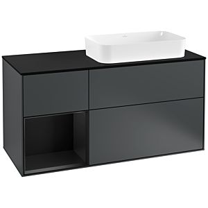 Villeroy and Boch Finion Villeroy and Boch Finion G272PDHG 120cm, cover plate black matt, Emotion, shelf left black matt lacquer, Midnight Blue Matt Lacquer