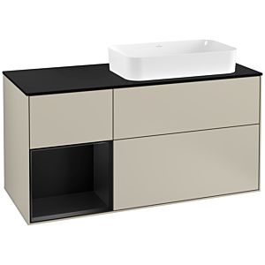Villeroy and Boch Finion Villeroy and Boch Finion G272PDHH 120cm, cover plate black matt, Emotion, shelf left black matt lacquer, Sand Matt Lacquer