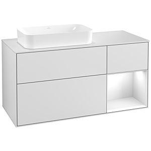 Villeroy and Boch Finion Villeroy and Boch Finion G281GFMT 120cm, cover plate white matt, Emotion, shelf on the right glossy white lacquer, white matt lacquer