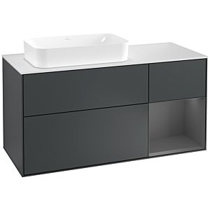Villeroy and Boch Finion Villeroy and Boch Finion G281GKHG 120cm, cover plate white matt, Emotion, shelf right Anthracite matt, Midnight Blue Matt Lacquer