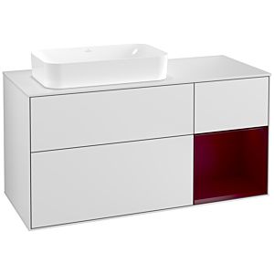 Villeroy and Boch Finion Villeroy and Boch Finion G281HBMT 120cm, cover plate white matt, Emotion, shelf on the right Peony , white matt lacquer