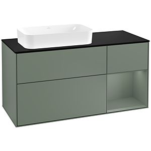Villeroy and Boch Finion Villeroy and Boch Finion G282GMGM 120cm, cover plate black matt, Emotion, shelf on the right Olive Matt Lacquer , Olive Matt Lacquer