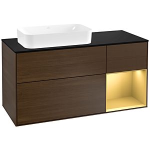 Villeroy and Boch Finion Villeroy and Boch Finion G282HFGN 120cm, cover plate black matt, emotion, shelf right gold matt, walnut veneer