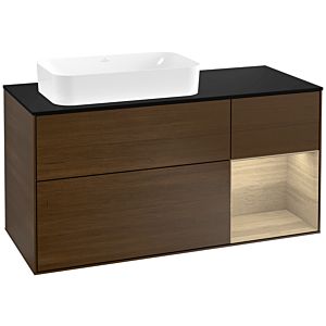 Villeroy and Boch Finion Villeroy and Boch Finion G282PCGN 120cm, cover plate black matt, emotion, shelf on the right Oak Veneer , Oak Veneer veneer