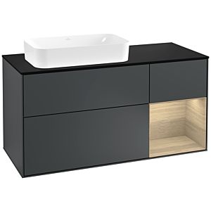 Villeroy and Boch Finion Villeroy and Boch Finion G282PCHG 120cm, cover plate black matt, Emotion, shelf on the right Oak Veneer , Midnight Blue Matt Lacquer