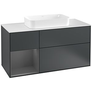 Villeroy and Boch Finion Villeroy and Boch Finion G291GKHG 120cm, cover plate matt white, Emotion, shelf left anthracite matt, Midnight Blue Matt Lacquer