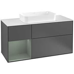 Villeroy and Boch Finion Villeroy and Boch Finion G291GMGK 120cm, cover plate white matt, emotion, shelf on the left Olive Matt Lacquer , anthracite matt
