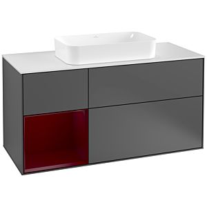 Villeroy and Boch Finion Villeroy and Boch Finion G291HBGK 120cm, cover plate white matt, emotion, shelf on the left Peony , anthracite matt