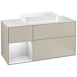 Villeroy and Boch Finion Villeroy and Boch Finion G291MTHH 120cm, cover plate white matt, Emotion, shelf left white matt lacquer, Sand Matt Lacquer