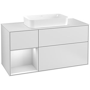 Villeroy and Boch Finion Villeroy and Boch Finion G291MTMT 120cm, cover plate white matt, Emotion, shelf left white matt lacquer, white matt lacquer